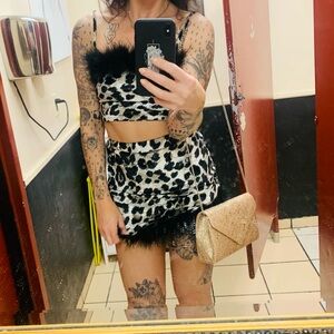 Snow Leopard Velvet Cropped Tank